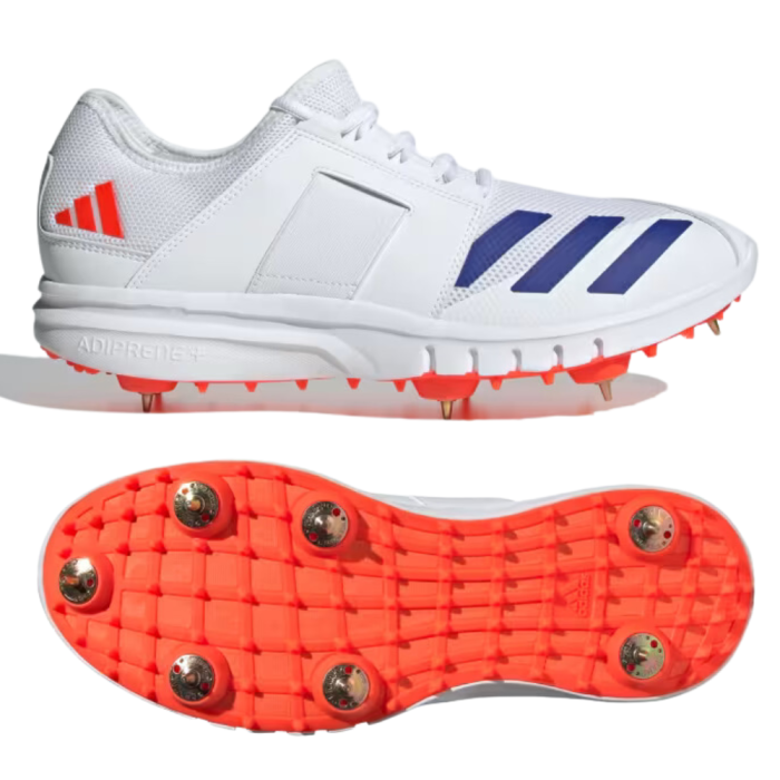 2024 Adidas Howzat Spike 20 Cricket Shoes White Blue Red