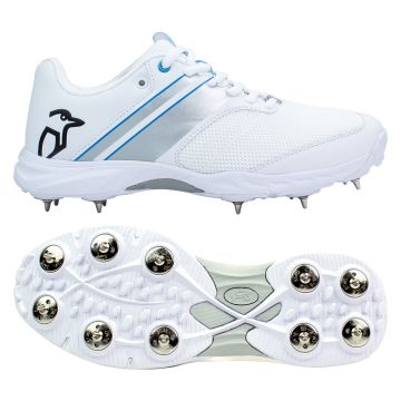 2022 Kookaburra KC 3.0 Spike Junior Cricket Shoes - White/Silver