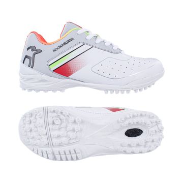 2023 Kookaburra KC 5.0 Rubber Junior Cricket Shoes - White/Red/Yellow