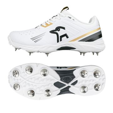 2025 Kookaburra KC 3.0 Spike Junior Cricket Shoes - White/Gold