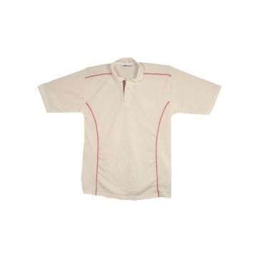 Proskins Brisbane Short Sleeved Cricket Shirt - White/Red