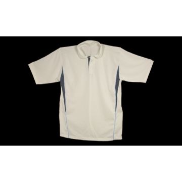Proskins Melbourne Short Sleeved Cricket Shirt - White/Blue
